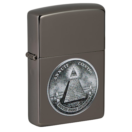 Zippo 2022 Zippo Dollar Design, Al Sseeing Eye Of God, Black Ice,  ZIP-49395